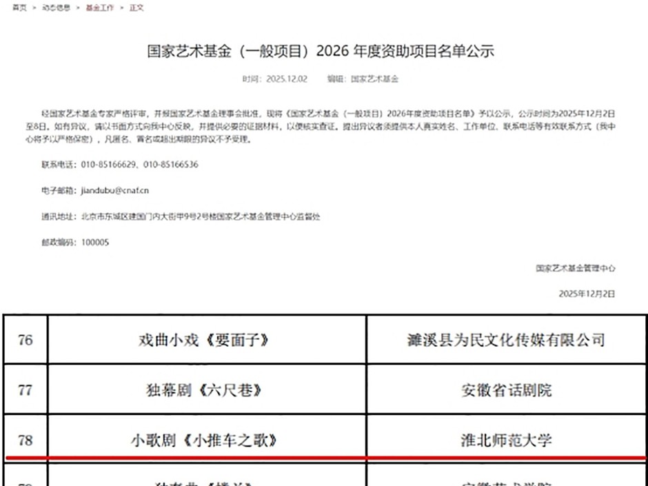 喜报！学校首次获批国家艺术基金